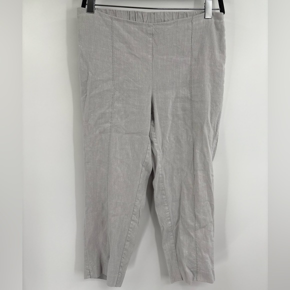 J. Jill Linen Stretch Pants Gray Cropped Pull-On Comfort Lightweight Size Xs 30 - Picture 1 of 16